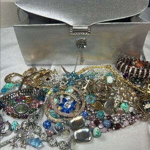 Craft Bag / Purse Filled With Craft Jewelry